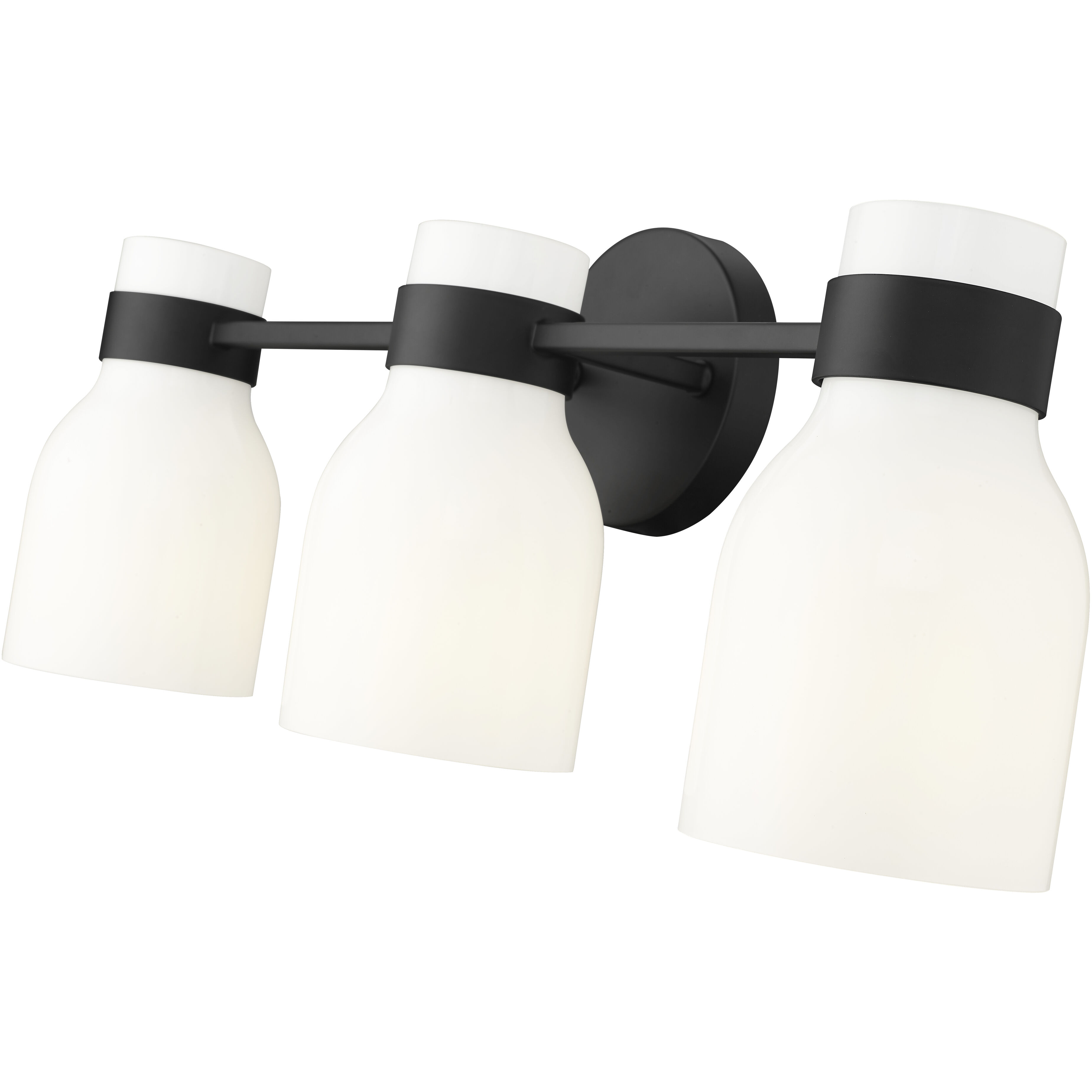 Corella 3 Light 22.5 inch Matte Black Bathroom Vanity Light Wall Light